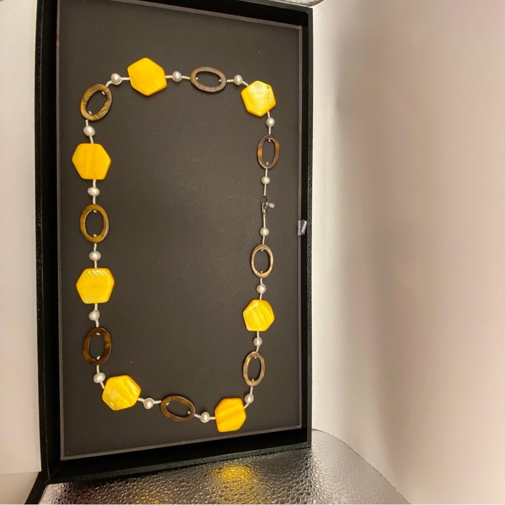 Premiere Designs Yellow Geometric Bead Necklace - Women's Jewelry